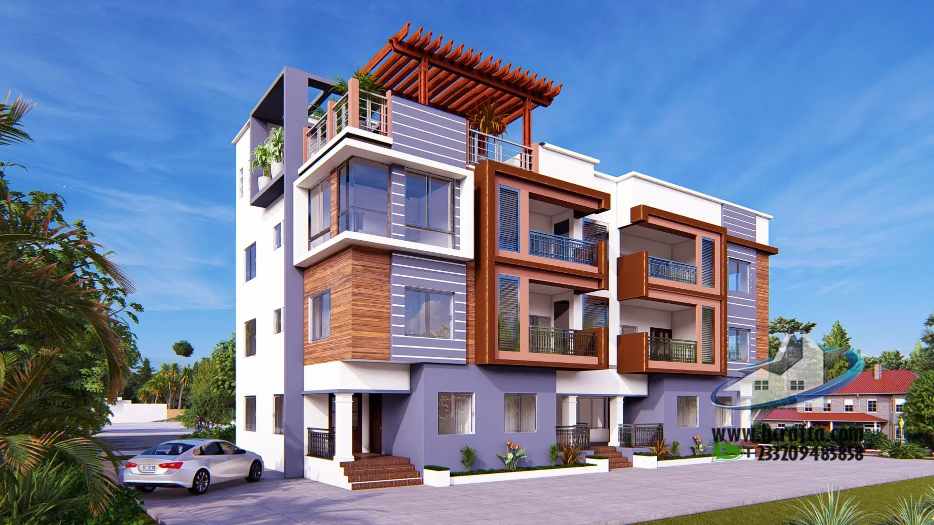 multi-storey-apartment-design luxury 1 and 2 bedroom apartment exterior architecture