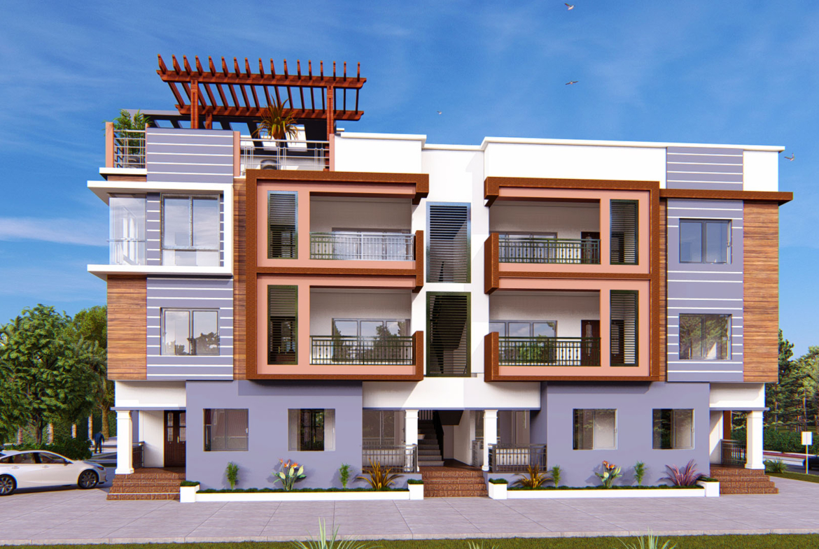Modern apartment design in Gha featuring contemporary architecture with balcony spaces