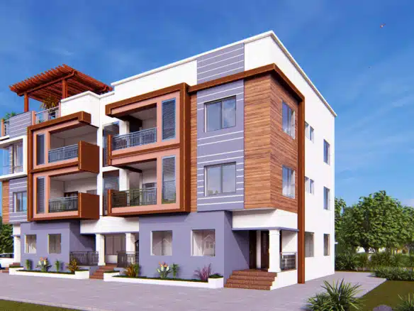 Modern apartment design in Gha with contemporary exterior architecture
