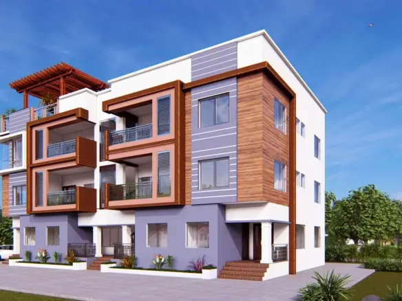 modern 1 and 2 bedroom apartment design exterior view